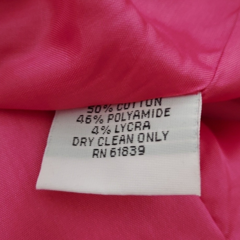 Teri Jon Peplum Jacket Womens 6 Pink Satin Double Breasted 3/4 Sleeve Cropped - Picture 10 of 10